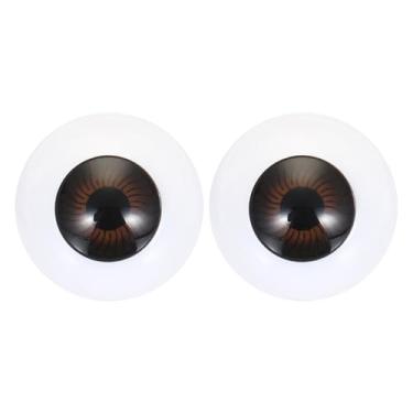 Imagem de PATIKIL Olhos de boneca de 24 mm, 1 par de olhos de acrílico realistas de plástico para bonecas, máscaras, adereços de Halloween, artesanato, marrom escuro