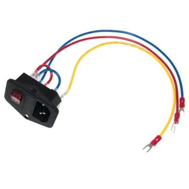 Imagem de Lind Kitchen Tomada CA três em um com cabo + interruptor + conjunto de soquete (15A/250V) plugues de módulo de entrada de soquete de alimentação