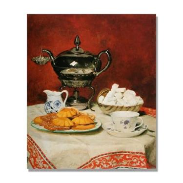 Imagem de Pinturas a óleo famosas, (pão de chá e manteiga) por Albrecht Anker, reprodução impressa em tela, arte de cenário para decoração de sala de estar. Somente tela de 70 x 84 cm - 27,5 x 33,1 pol