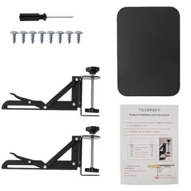 Imagem de WhSunVo Bandeja extensora de mesa bandeja ajustável para teclado de computador suporte de mesa dobrável braço descanso de pulso braçadeira de prateleira placa extensora de mesa fácil instalação para