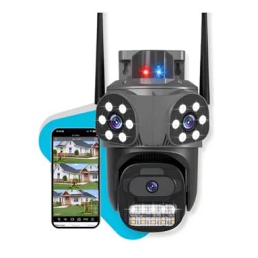 Imagem de Camera Wifi Segurança 4K 3 em 1 Externa e Interna 360 Lampada e com Audio Dupla Lente Icsee | Vigilancia Noturna