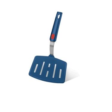 Imagem de Contiup Espátula de silicone para peixe, espátula de cozinha flexível, espátula larga para panqueca com fenda para panelas antiaderentes, omelete, resistente ao calor de 315 ºC, azul nebuloso