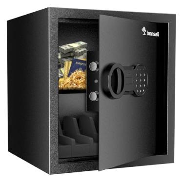Imagem de Bonsaii Caixa SAFESafe com suporte e prateleira removível, armário de segurança de aço de 3 metros cúbicos com trava de teclado digital e porta tipo C para casa, escritório, objetos de valor, dinheiro