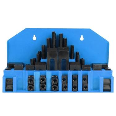 Imagem de 58pcs kit de grampo tslot endurecida placa de prensa combinada conjunto de pinças pesadas para o torno Máquina de moagem CNC Metal Cutting estações de trabalho com caixa de
