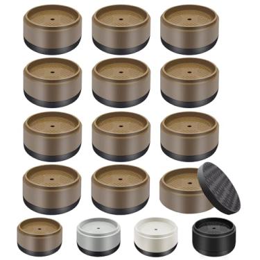 Imagem de Elevadores de cama para móveis, resistentes, 2,5 cm, 5 cm, 7,6 cm, 10 cm, elevadores de cama ajustáveis redondos para pernas de mesa, sofá, poltrona, geladeira, máquina de lavar (2,5 cm, marrom