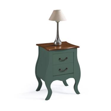 Imagem de Mesa de Cabeceira de Madeira Bombê Antique com 2 Gavetas - M51026 - Li