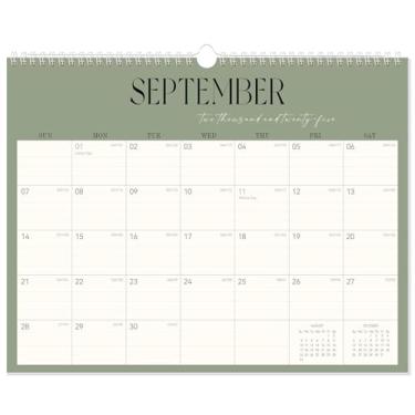 Imagem de GuassLee Calendário de parede 2025-26, calendário de 19 meses para pendurar de mesa/parede de setembro de 2025-2027, agenda mensal de papel de 35,5 x 28 cm com papel grosso encadernado em espiral para