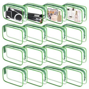 Imagem de Bolsa de maquiagem Yedsintu Clear PVC Waterproof Travel Green-M
