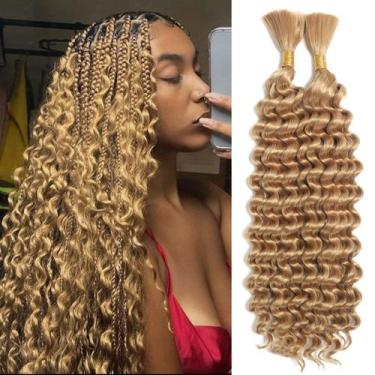 Imagem de Extensões de trança de cabelo sintéticas Deep Wave 18 polegadas 150g -