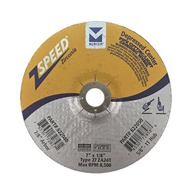 Imagem de Mercer Industries 622000 ZSpeed Zirconia Tipo 27 Roda de corte e moagem leve, 622040, Pacote com 25, NULL, 7" x 1/8" x 7/8"