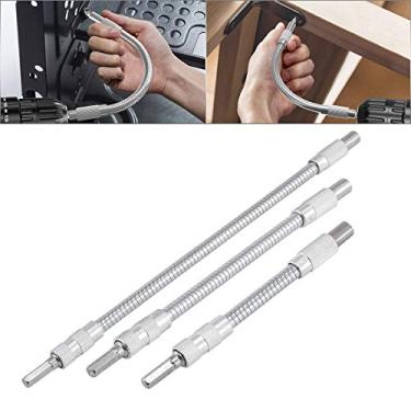 Imagem de HOHXEN 3 peças de brocas hexagonais de extensão de eixo flexível, chave de fenda catraca de impacto, suporte de broca rápida, elo de conexão do eixo para conexão de broca eletrônica, 300 mm