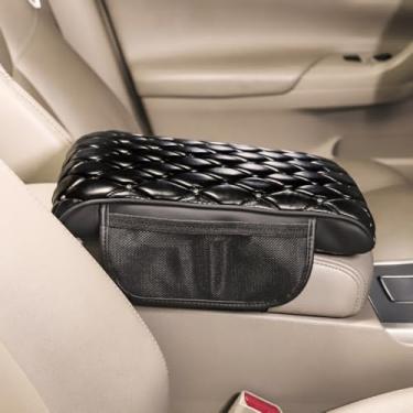 Imagem de Almofada de apoio de braço de carro de espuma de memória, capa de descanso de braço de console central automotivo de luxo para acessórios de carro organizadores interiores e caixa de armazenamento