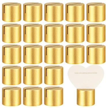 Imagem de AceOrbit 24 suportes de números de mesa de madeira dourados, porta-cartões para fotos e placas, para recepção de casamento, aniversário, festa de aniversário, banquete