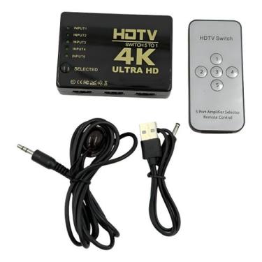 Imagem de Hub Switch Hdmi 5x1 Ultra Hd 5 Porta Controle Remoto 3d - YooY.Air