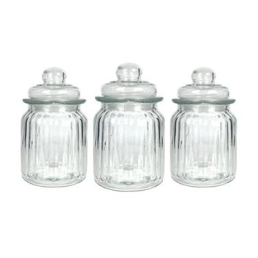 Imagem de Jogo 3 Potes De Vidro Porta Mantimentos Baleiro 280ml - Hauskraft