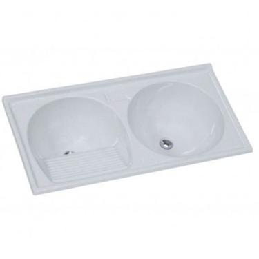 Imagem de Tanque Standart Duplo 100x51cm Branco - 500107 - A.J. RORATO