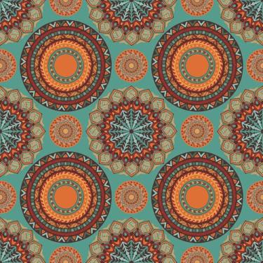 Imagem de Wallink Papel de parede verde Boho Peel and Stick Papel de parede boho verde vintage 43 cm × 601 cm papel de contato círculo medalhão descasque e cole papel de parede autoadesivo boêmio para decoração