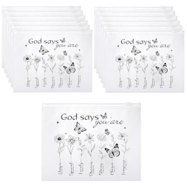 Imagem de Reginary 100 peças de presentes inspiradores para meninas e mulheres, bolsa de maquiagem de torcida em massa, citações amadas, bolsas de cosméticos com zíper, bolsa de presente de aniversário de