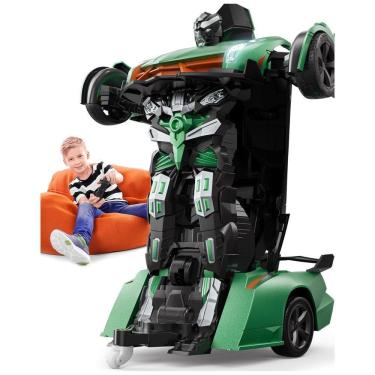 Imagem de Veeniix V992 Carro Robô Controle Remoto 2 em 1, Escala 1:14, Luz e Som, Sensor Gestos, Transformação Automática - Brinquedo Tecnológico