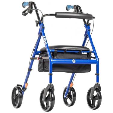 Imagem de Andador Adulto Idoso Hugo Elite 700959E com Assento e Bolsa, Suporta até 136 Quilos, Azul
