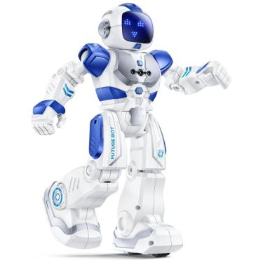 Imagem de Robô Programável Inteligente Ruko 6088 com Controle Remoto e Detecção de Gestos para Crianças Acima de 3 Anos, Branco e Azul