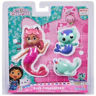 Imagem de Kit de Mergulho para Piscina SwimWays Gabbys Dollhouse Dive Characters 3Pack - Brinquedos de Água e Acessórios para Festas na Piscina