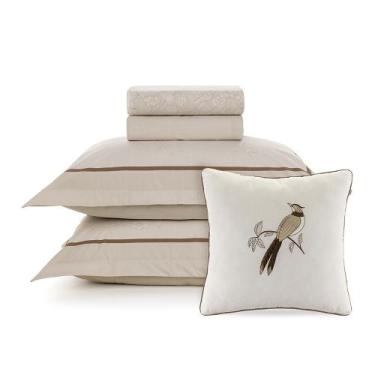 Imagem de Jogo de cama Queen 100% algodão Percal 200 Fios Karsten 4Pçs, Mallu