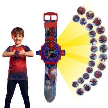 Imagem de Relógio infantil projetor Homem aranha Menino digital