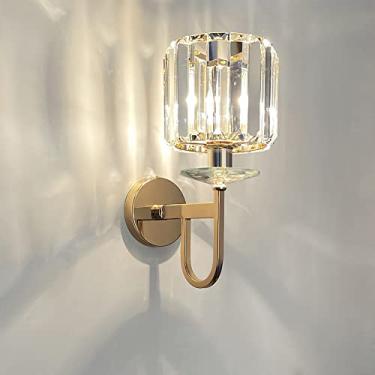 Imagem de HOSETEON Luminária de parede ng, luminária de parede moderna luxuosa Cryal luminária de metal arandela luminária de barra de parede r banheiro cabeceira g quarto casa