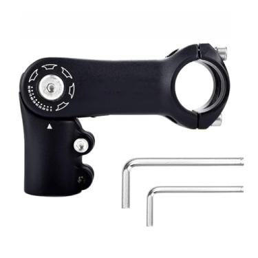 Imagem de OSAGIE Haste de bicicleta, haste de liga de alumínio MTB, haste de mountain bike para guidão de bicicleta de 28,6 mm (1-1/20.3 cm), bicicleta de estrada, MTB, BMX, ciclismo (0 ~ 90° 25,4 x 90 mm)