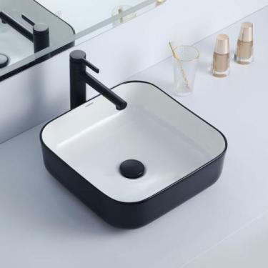 Imagem de Cuba Deend De Cerâmica NeroBianco Para Banheiro 39x39x14cm