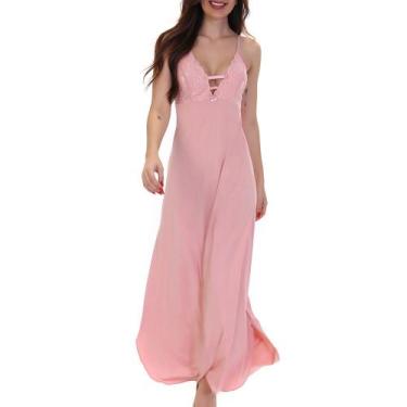 Imagem de Camisola Feminina Longa Decote Tiras - donna, M, Romance