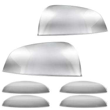 Imagem de Kit Aplique Cromado Maçaneta Retrovisor Chevrolet Meriva 2002 à 2012