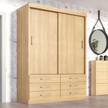 Imagem de Guarda Roupa Solteiro Capri 2 Portas Correr 6 Gav