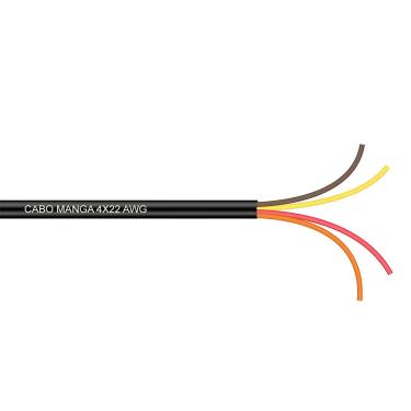Imagem de Cabo Manga 4X22 AWG - sem Blindagem Preto - 10 Metros