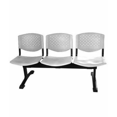 Imagem de Cadeira em longarina 3 lugares Linha Polipropileno Atenas Cinza