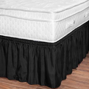 Imagem de Saia Box Casal, Queen e King Ajustável Renata Preto Enxovais Aquarela 1 peça