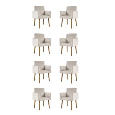 Imagem de Kit 08 Poltronas Nina Decorativa Para Recepção Balaqui Decor Cor:bege