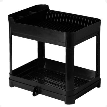 Imagem de Escorredor De Pratos Louça Duplo Bandeja 40,5 X 32 X 36,5
