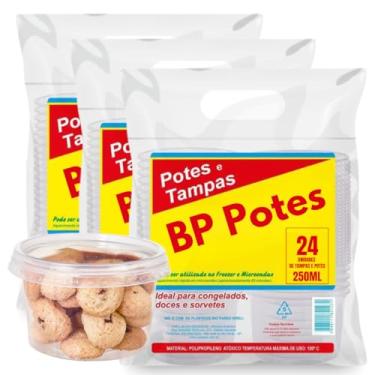 Imagem de Pote Descartavél BP Potes Redondo com Tampa 250ml Bolos Sorvetes (72 Unidades)