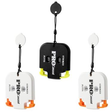 Imagem de 3 peças de contador de pontuação de minigolfe, contador de cliques de tiro de golfe, marcador de pontuação de golfe com ferramenta de redefinição de discagem, chaveiro para placar de golfe para
