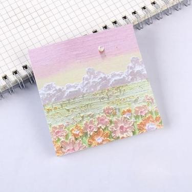 Imagem de 80 peças de notas adesivas cores vintage pintura a óleo marcadores de página papel papelaria autoadesivos materiais de escritório adesivos planejadores marcadores de página