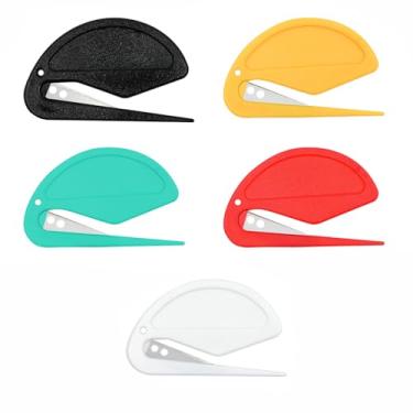 Imagem de Conjunto de abridor de cartas com 5 unidades - Cortadores de envelope de segurança para correio, escritório e uso doméstico