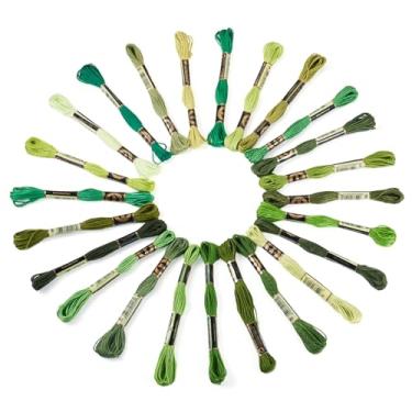 Imagem de Fio de bordado de 1 mm, 24 novelos, pulseira verde da amizade, fio de bordado de ponto cruz de 6 camadas para máquina de costura, costura manual