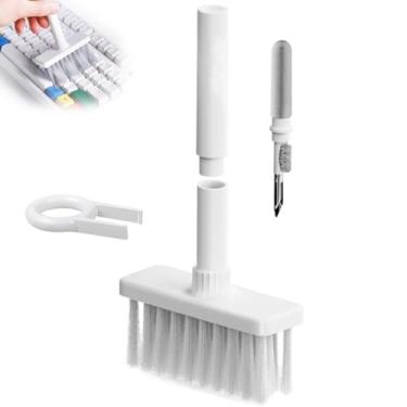 Imagem de Kit de limpeza de escova de teclado 5 em 1 – Limpador eletrônico multifuncional para laptop, fones de ouvido, câmera e mais – Conjunto compacto de pincéis de computador com extrator de teclas e