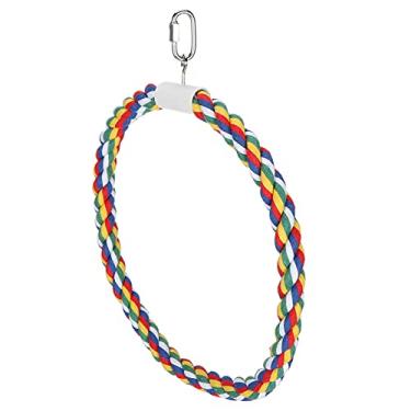 Imagem de Phefop Balanço Colorido da Corda do Algodão do Poleiro para Pássaros, Brinquedo Durável Papagaio Com Corda Macia, Anel de Escalada Ideal para Papagaios Pequenos e Médios