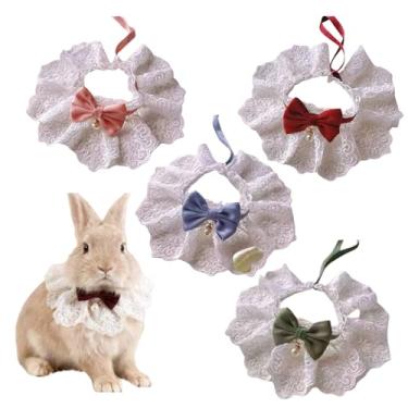 Imagem de 4 peças, coelho, gato, filhote, gravata borboleta, gravata borboleta, aquecedor de pescoço, cachecol com acabamento em renda, acessório para foto, babador, roupa, cachecol, acessórios para festa de