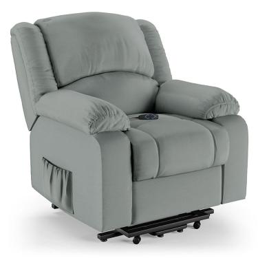 Imagem de Poltrona Do Papai Reclinável Melim Elevação Lift Elétrico Sintético Pu Fh1 - D'rossi Cor Cinza