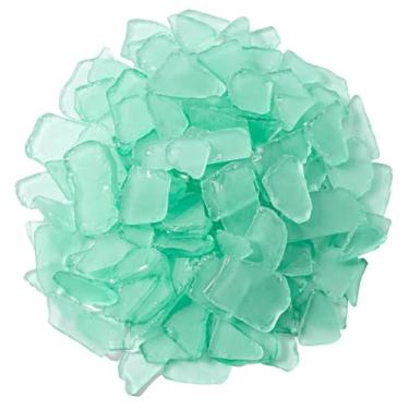 Imagem de Keedolla Vidro marinho caído para artesanato - Peças de vidro marinho fosco plano de 283 g para artesanato DIY, enchimento de vasos, casamentos na praia, aquário e decoração de casa - verde menta
