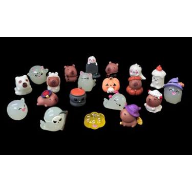 Imagem de Pequenos ornamentos de resina fantasma, conjunto de estatuetas em miniatura de Halloween, enfeites fofos para fazer garrafas, faça você mesmo, decoração de artesanato de paisagem de aquário de peixes